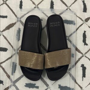 Donald J. Pliner Women's Metallic Gold Slide Sandals